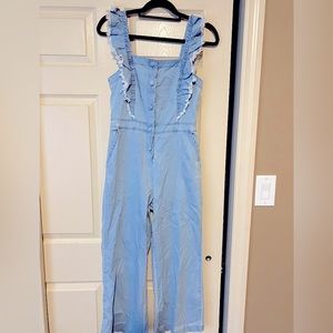 Wide Leg Denim Jumpsuit